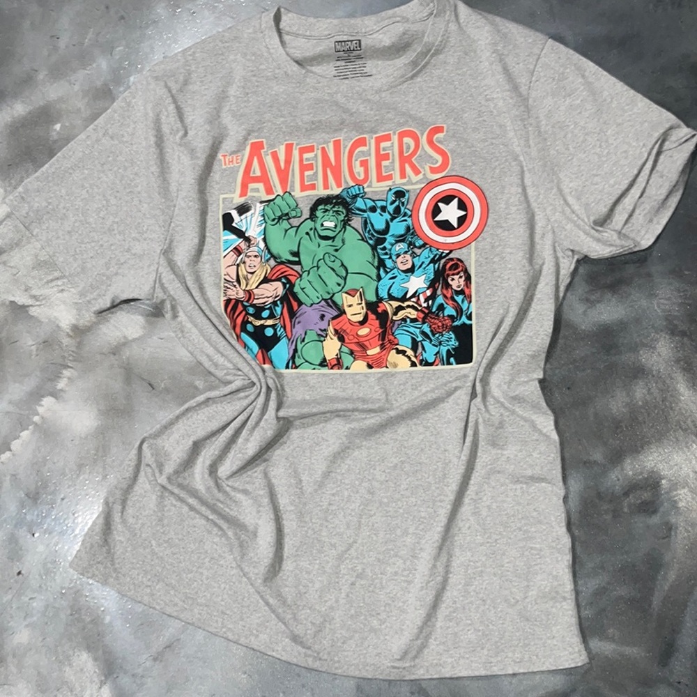 Gray avengers tshirt